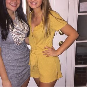 yellow tie front romper!